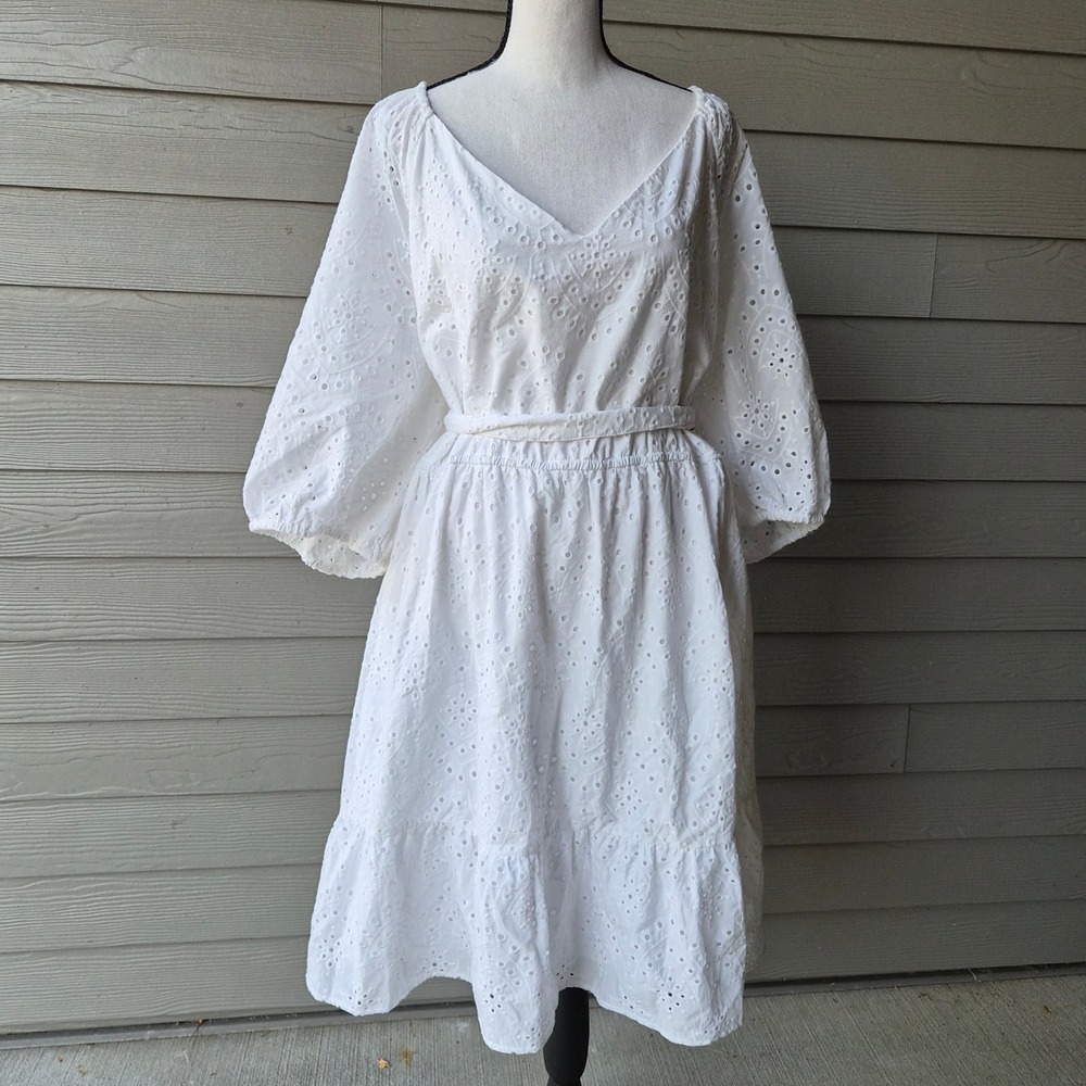 Eloquii Elements Puff Sleeve Dress Womens 3X Cottagecore Coquette Boho Fairycore